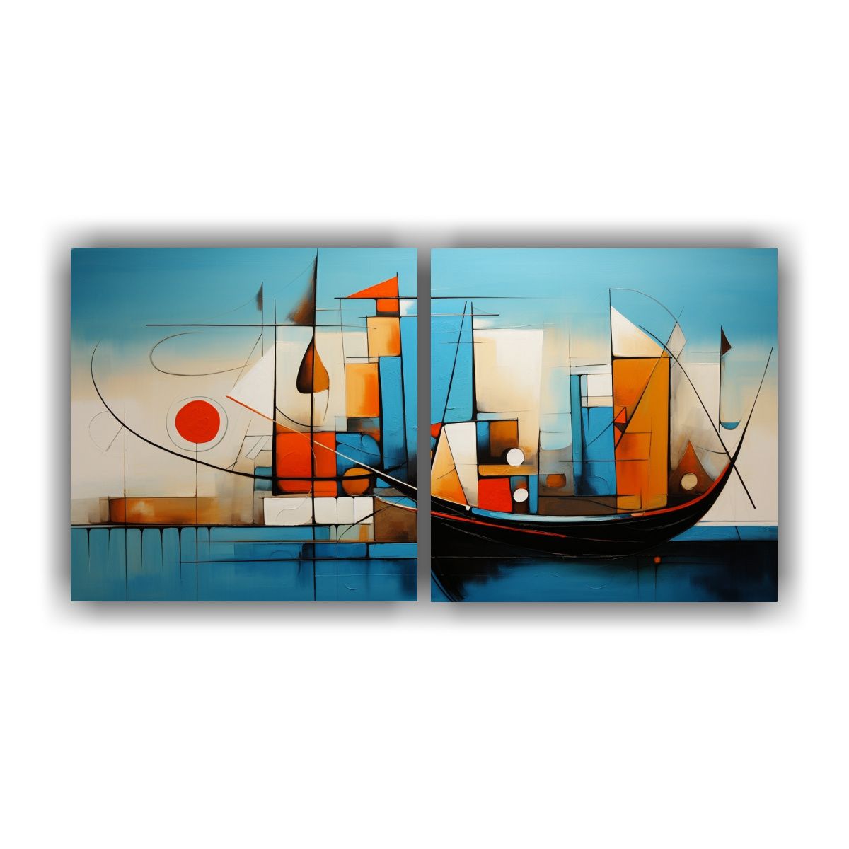 GENERICO - Cuadros De Marinas Abstractas De Belleza Natural 80x40 Cm