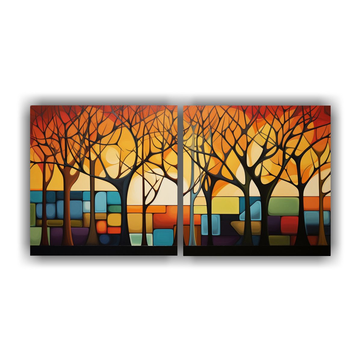 GENERICO - Cuadros Fotográficos De Árboles Abstractos Con 60x30 Cm