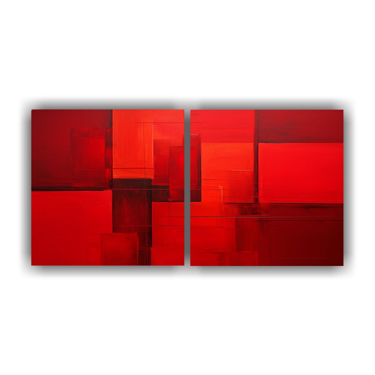 GENERICO - Cuadros Abstractos Minimalistas En Rojo 60x30 Cm