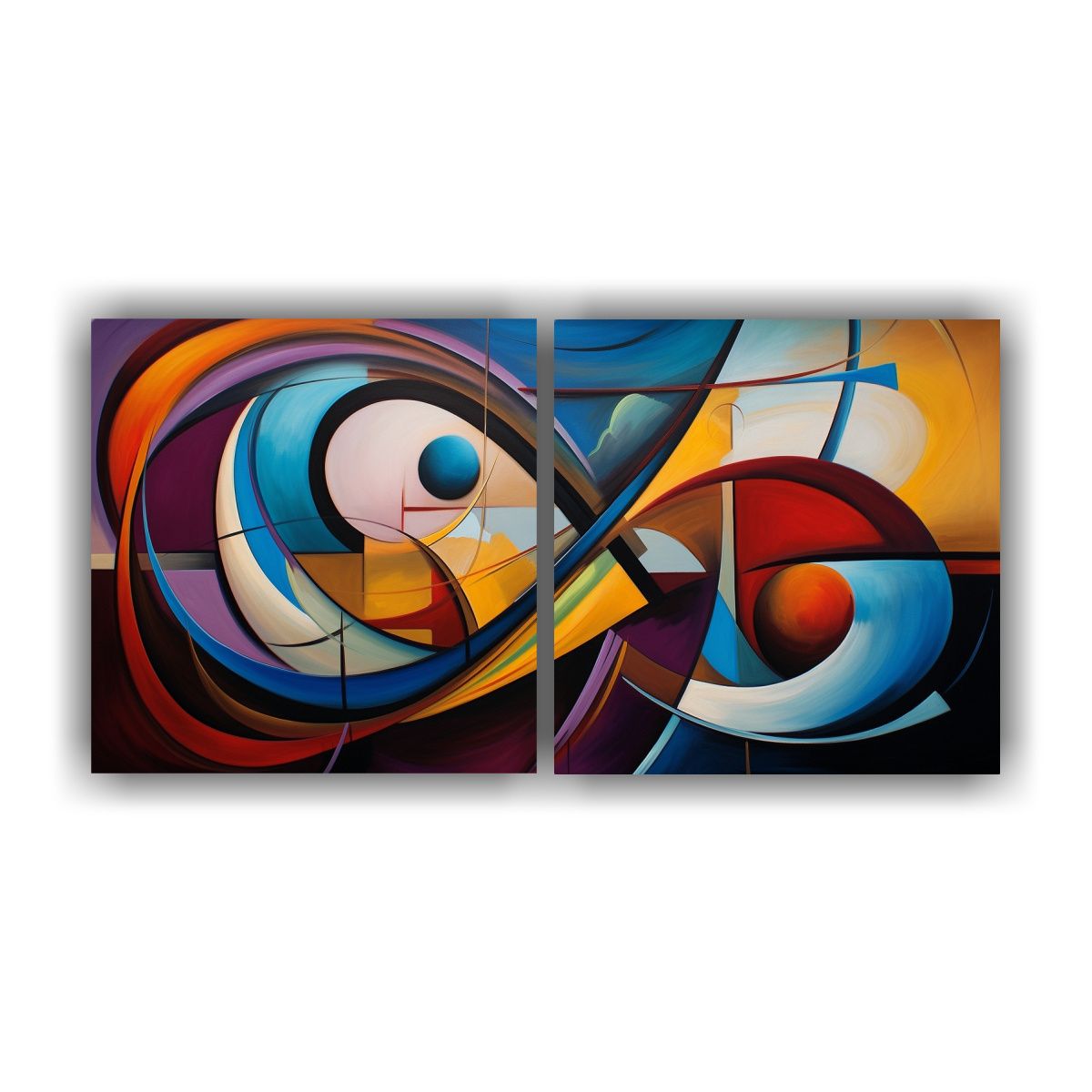 GENERICO - Cuadros Abstractos Modernos En Colores Vivos Para 60x30 Cm