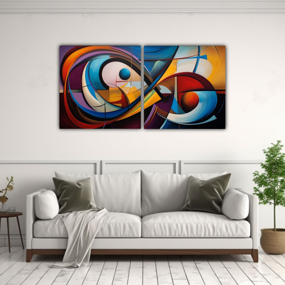 GENERICO - Cuadros Abstractos Modernos En Colores Vivos Para 60x30 Cm