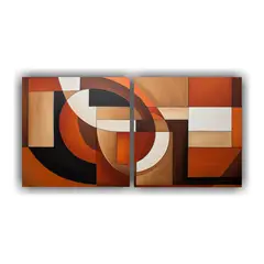 GENERICO - Cuadro Marrón Diseño Brillante Abstracto 60x30 Cm