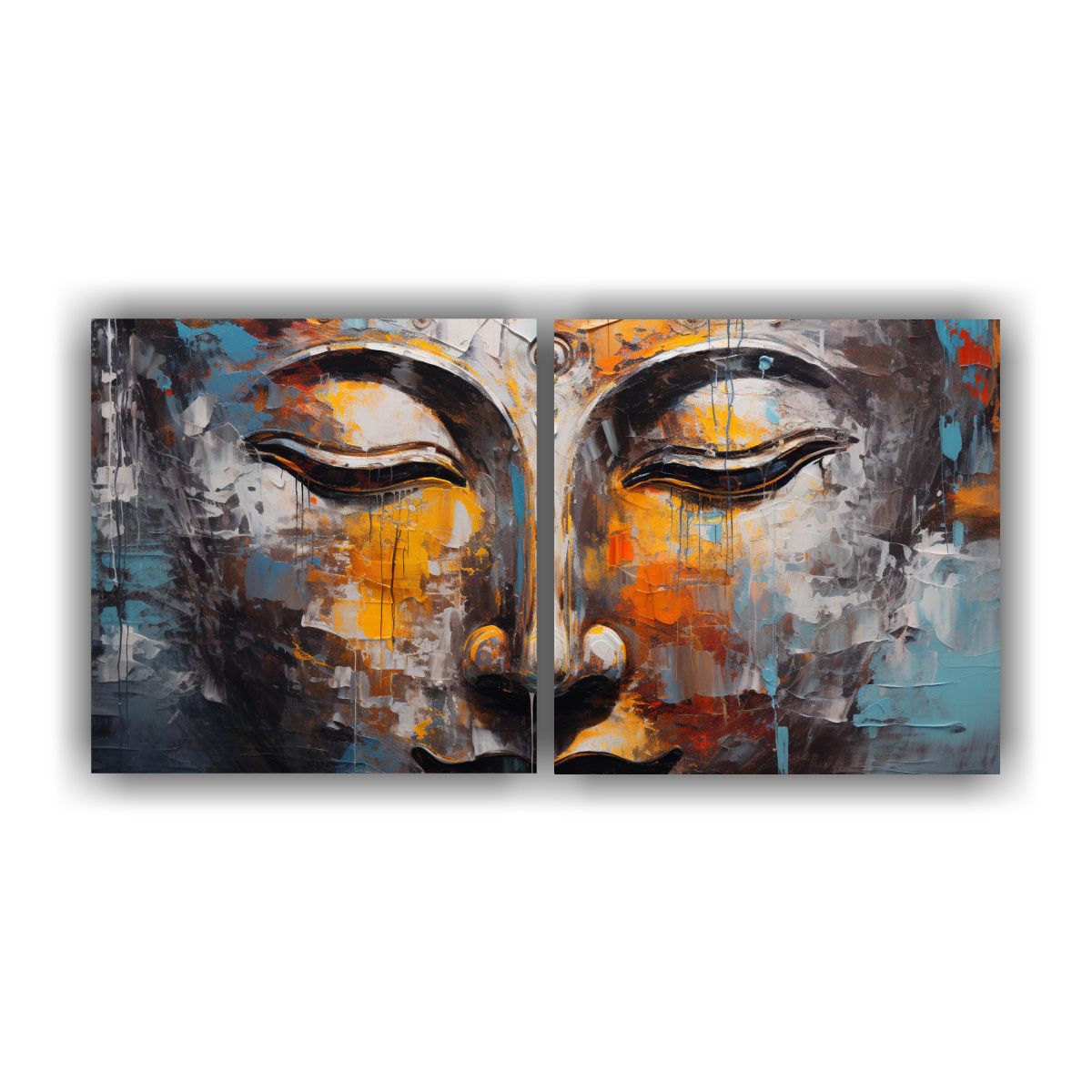 GENERICO - Cuadro Composición Expresividad Buddha En Estilo 80x40 Cm