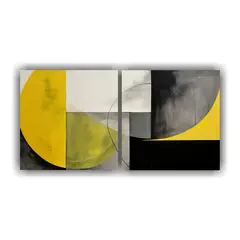 GENERICO - Pintura Decorativa Asimétrica En Negro Y 100x50 Cm