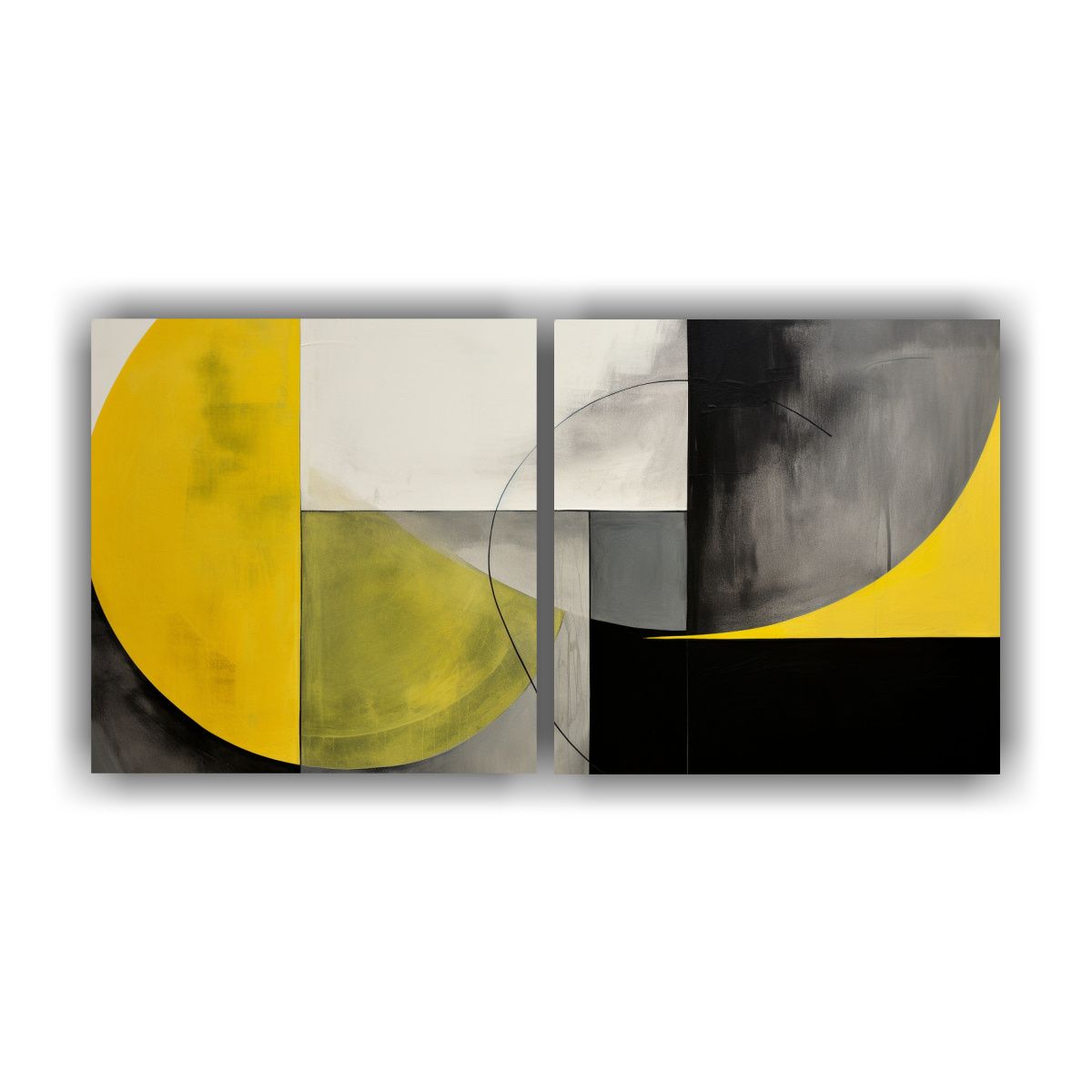 GENERICO - Pintura Decorativa Asimétrica En Negro Y 60x30 Cm