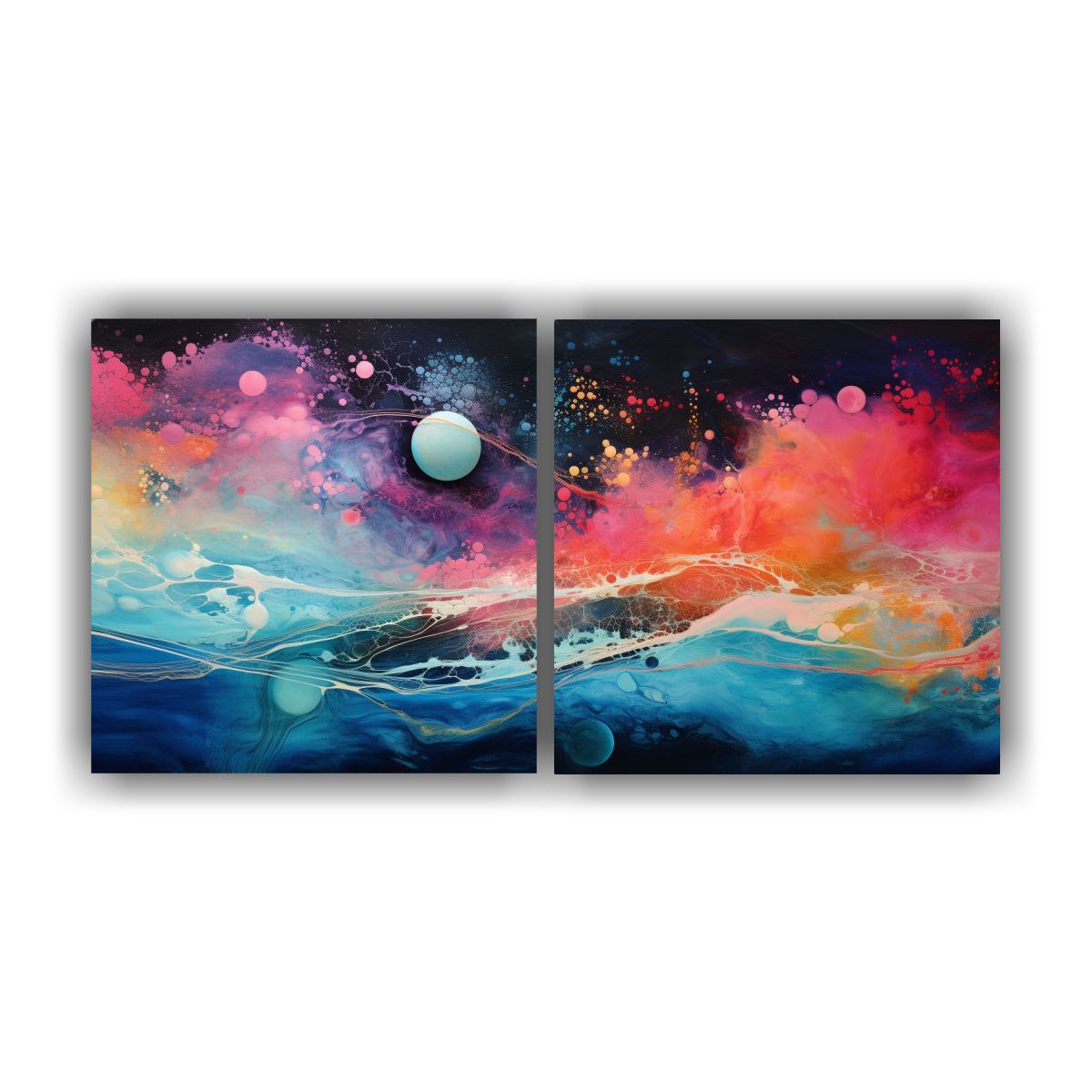 GENERICO - Dos Pinturas Decorativas De Tela Sublimada Para 80x40 Cm