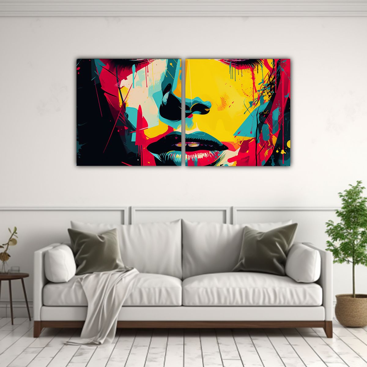 GENERICO - Pinturas Decorativas Abstractas Estilo Popart 80x40 Cm