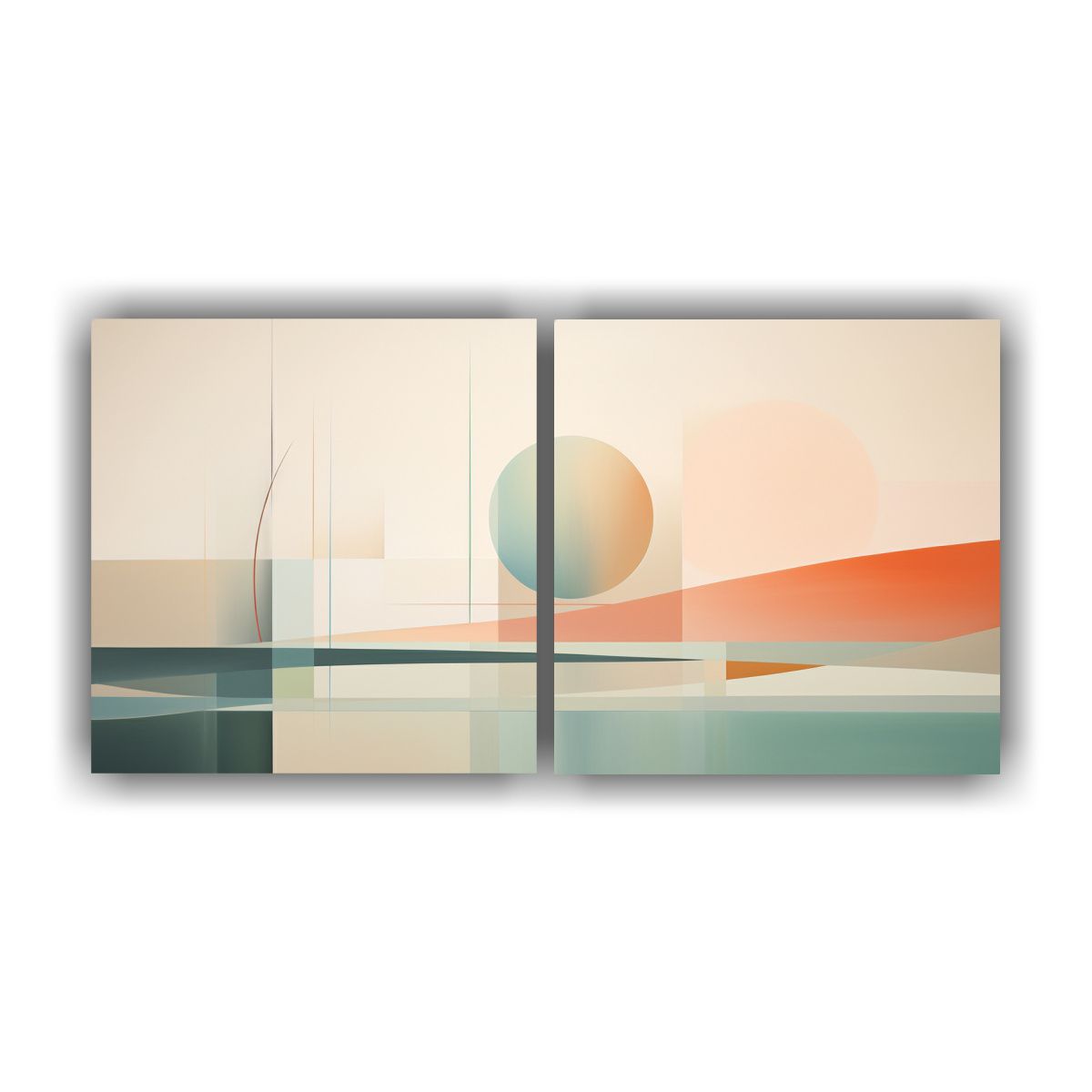 GENERICO - Díptico Fotografía Abstracta En Fusión Con 100x50 Cm