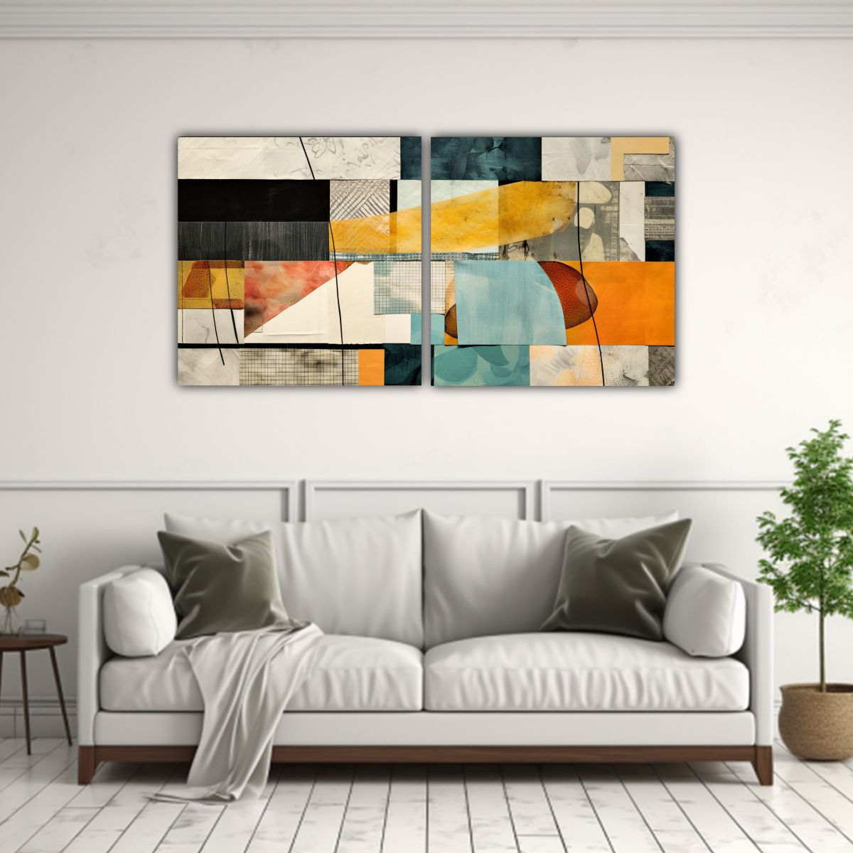 GENERICO - Cuadros Abstractos Conceptuales Clásicos 100x50 Cm