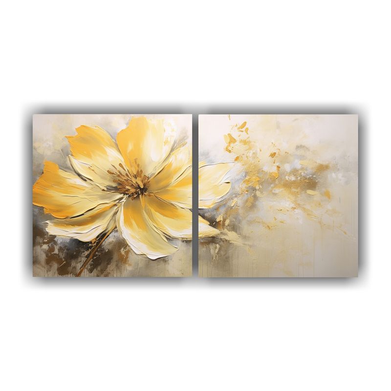 GENERICO - Cuadros Flor Amarilla Con Impacto Visual En Lienzo 80x40 Cm