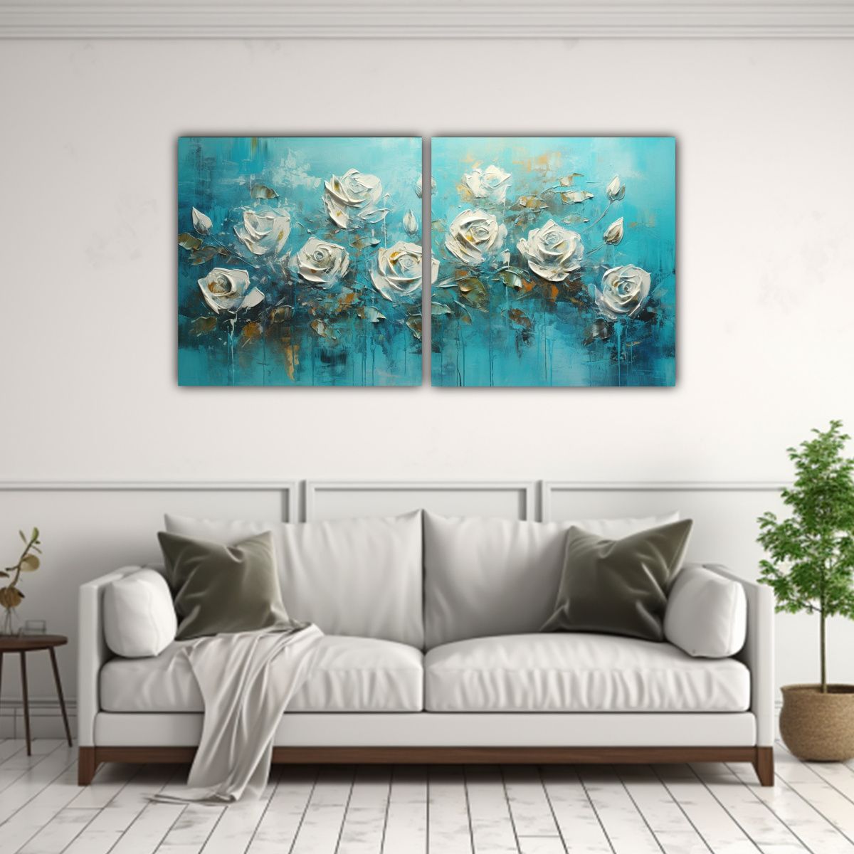 GENERICO - Cuadro Lienzos Vanguardia Naturaleza Viva Rosas 80x40 Cm