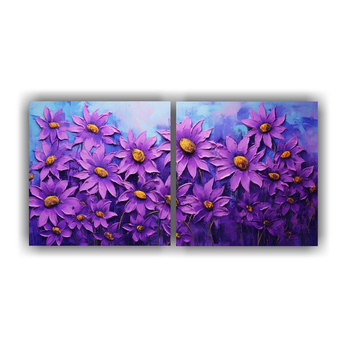 GENERICO - Pintura Creativa De Girasoles Morados En Lienzo 100x50 Cm