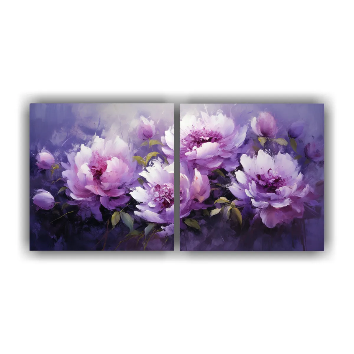 GENERICO - Lienzos Abstracto Clásico Purple PEONIES Pintura 80x40 Cm