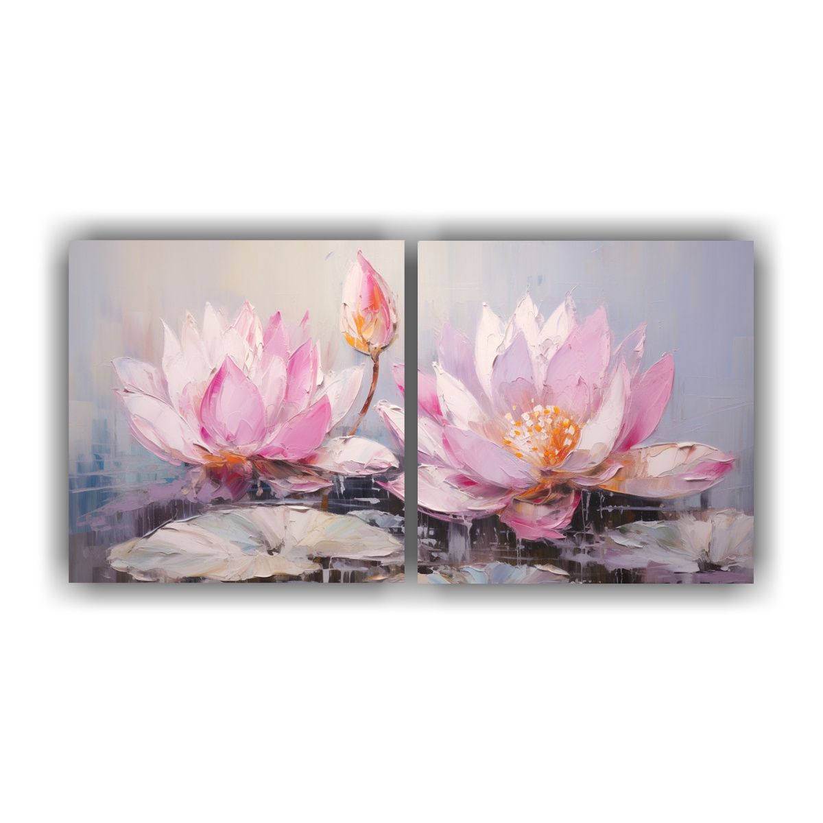 GENERICO - Pintura Lienzos Expresión De Loto Rosa En Estilo 60x30 Cm
