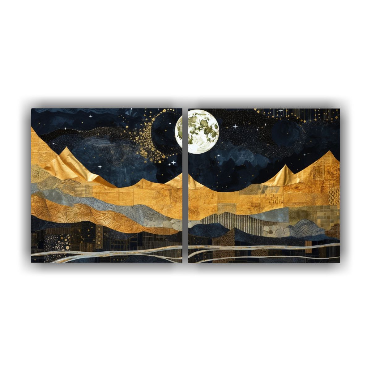 GENERICO - Cuadros Luna Montañas Paisaje Intenso 60x30 Cm