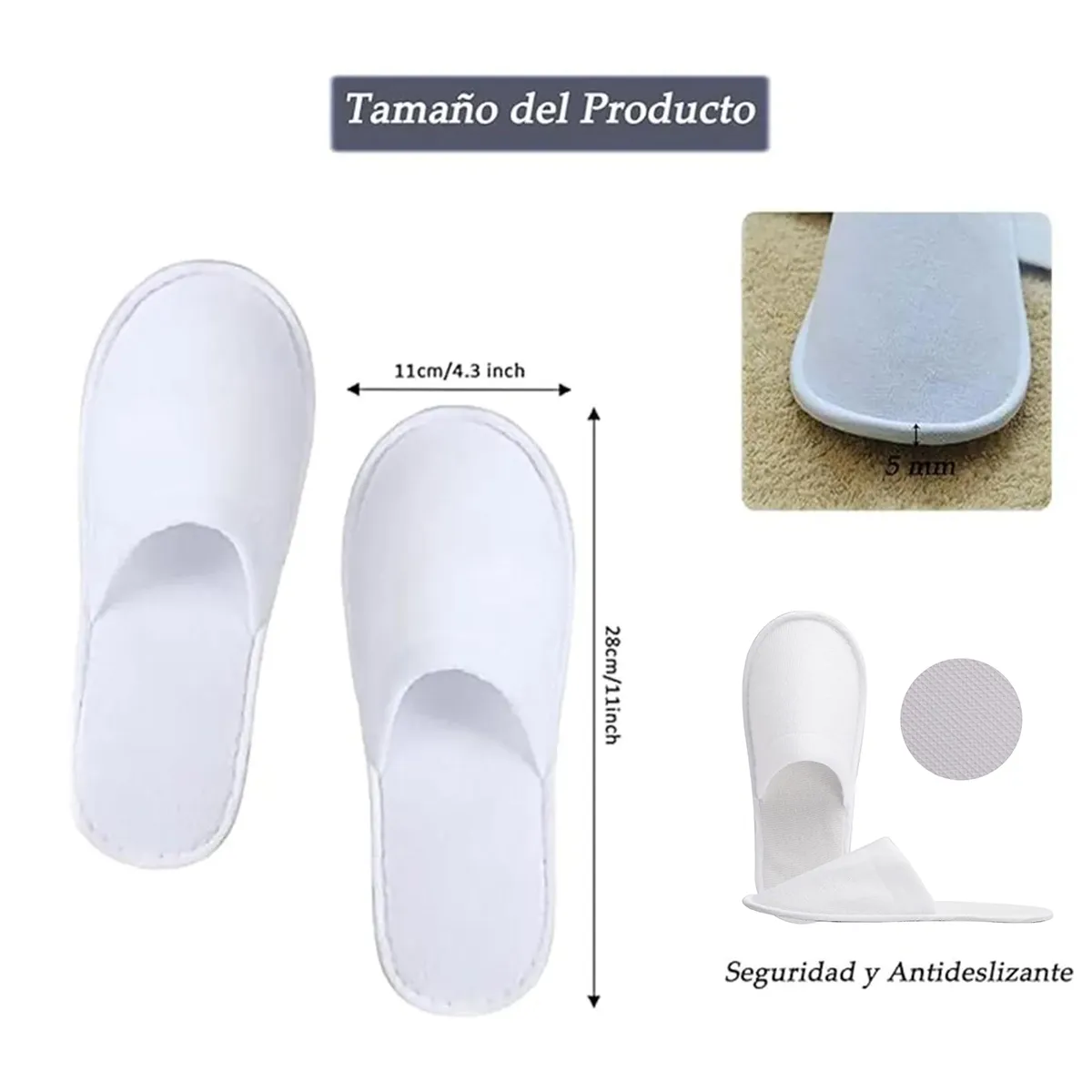 ATURE - 10 Pares De Zapatillas Desechables Para Hoteles, Familias