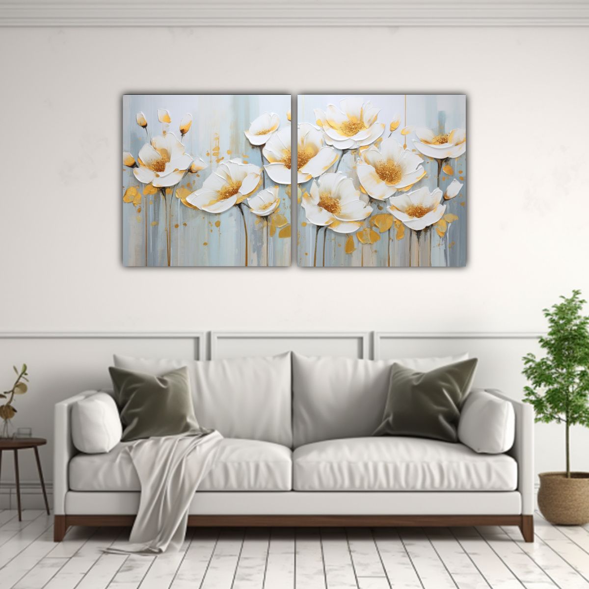 GENERICO - Pintura Acuarela De Amapolas Doradas Estilo 100x50 Cm