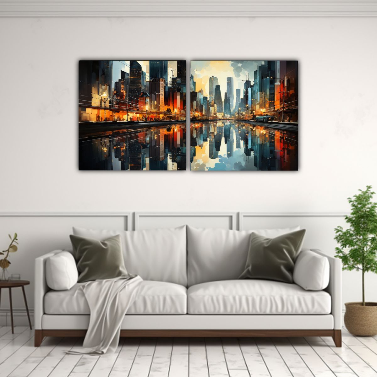 GENERICO - Cuadro Decorativo Visual De Una Ciudad 60x30 Cm