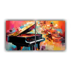 GENERICO - Pinturas Abstractas De Piano Jazz Vibrantes Y 100x50 Cm