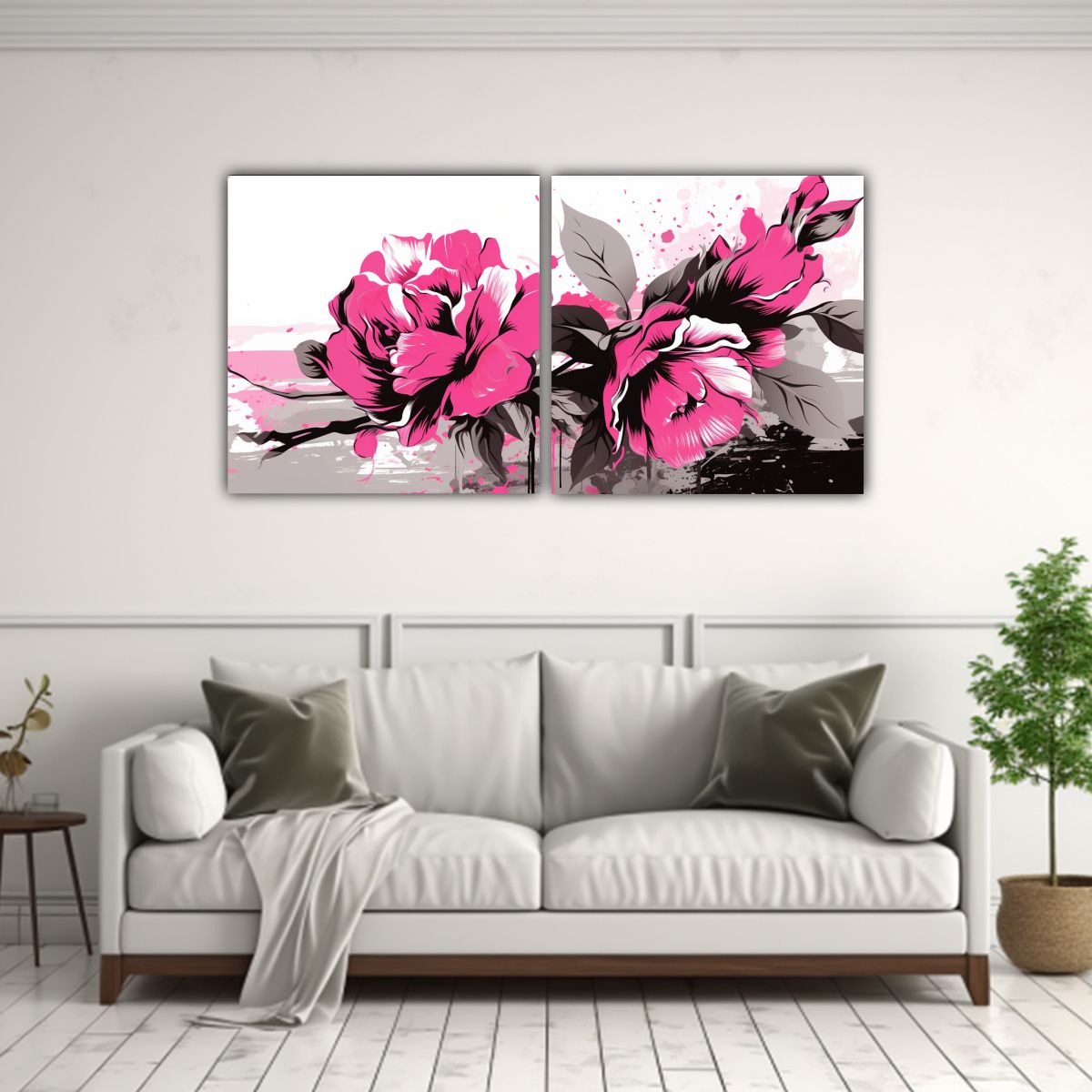 GENERICO - Set 2 Pinturas Decorativas Expresionistas En El 80x40 Cm
