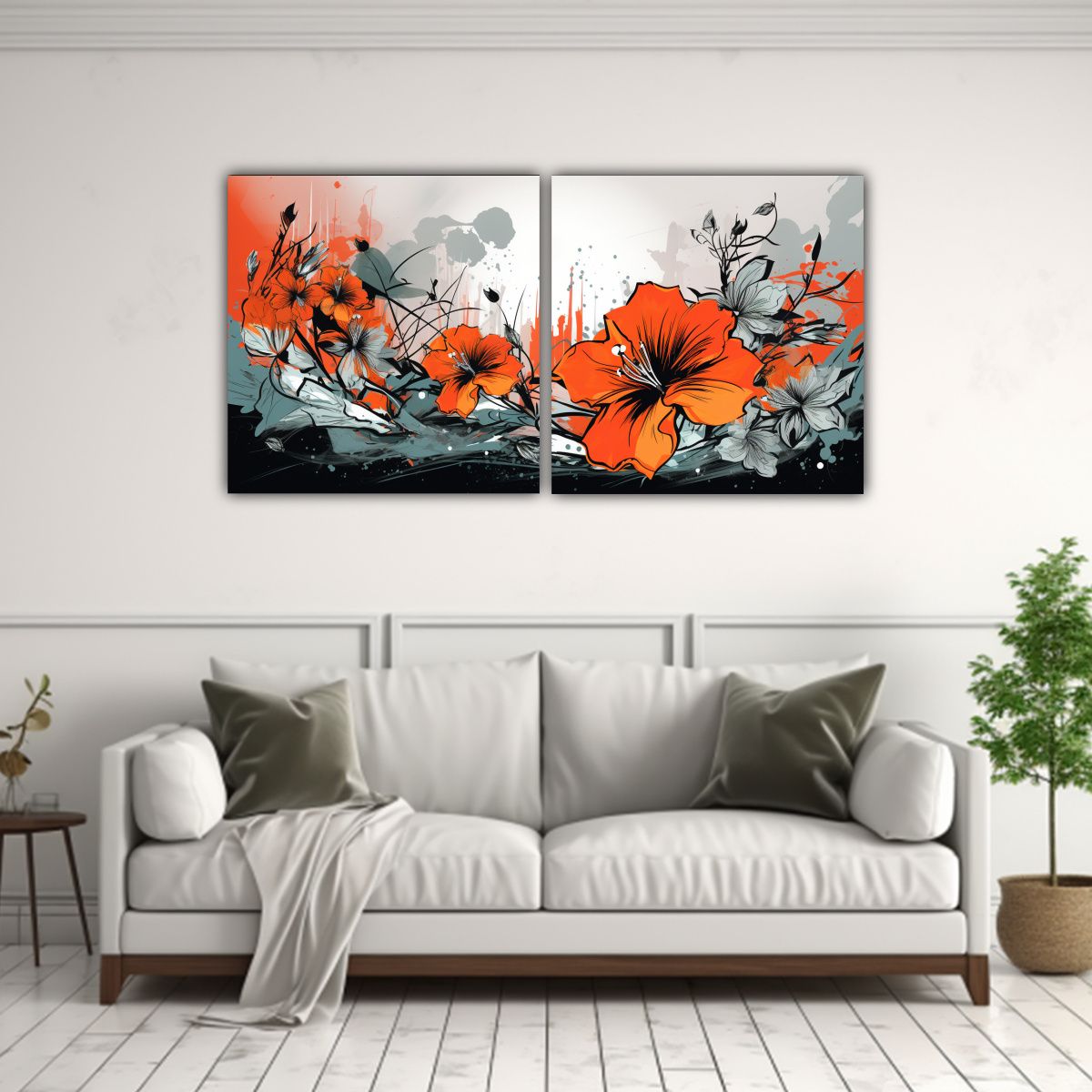 GENERICO - Pinturas Decorativas Estilo Neonoir Con Dos Telas 80x40 Cm