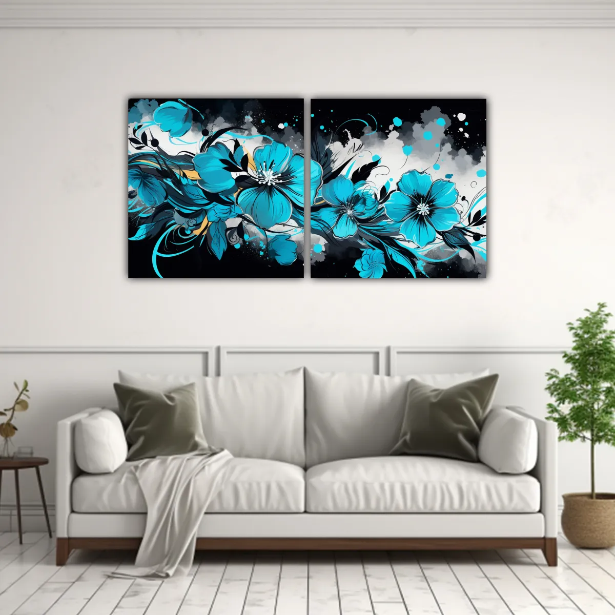 GENERICO - Conjunto De Pinturas Decorativas En Bastidor Con 80x40 Cm