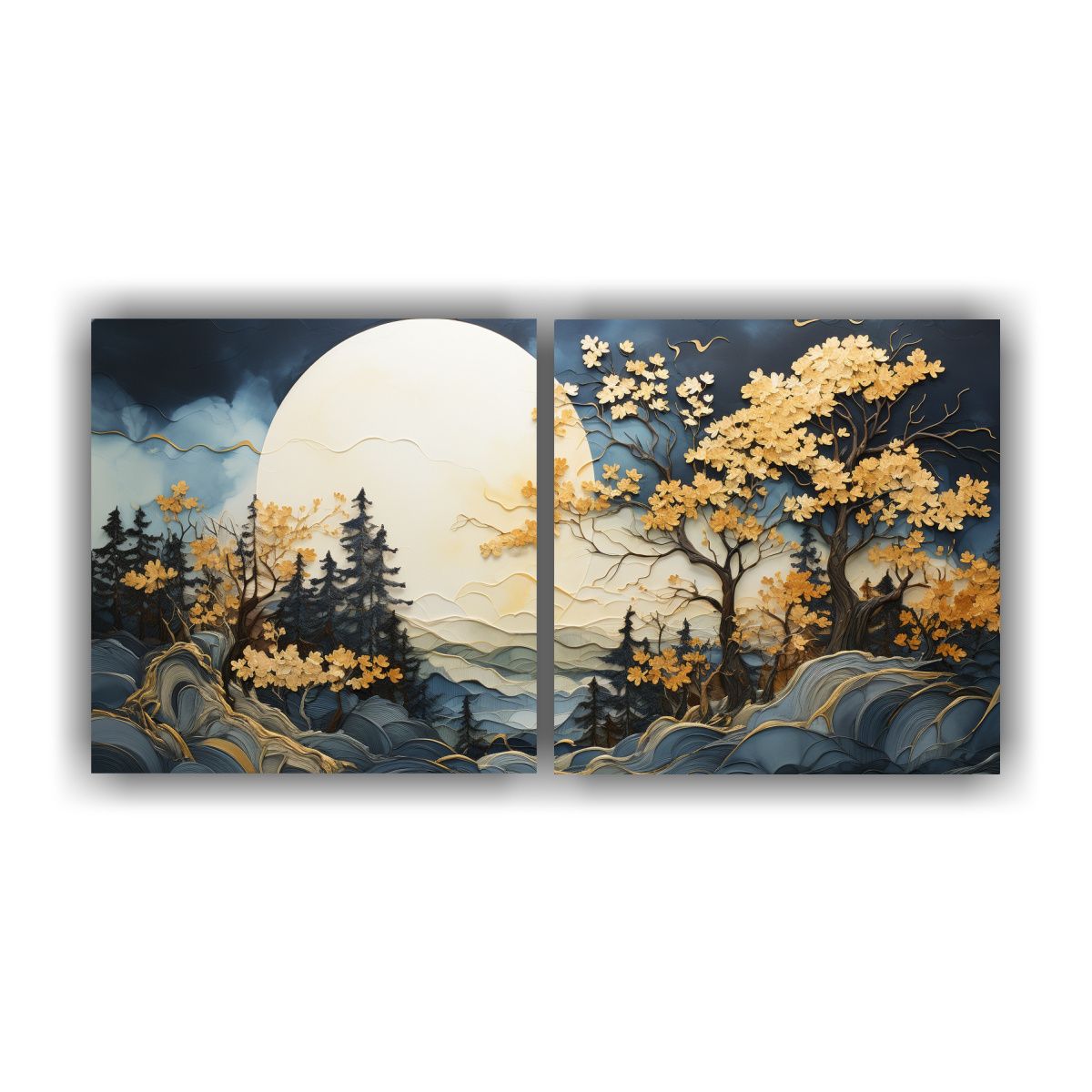 GENERICO - Pinturas Decorativas De Montañas En Tela Estilo 60x30 Cm