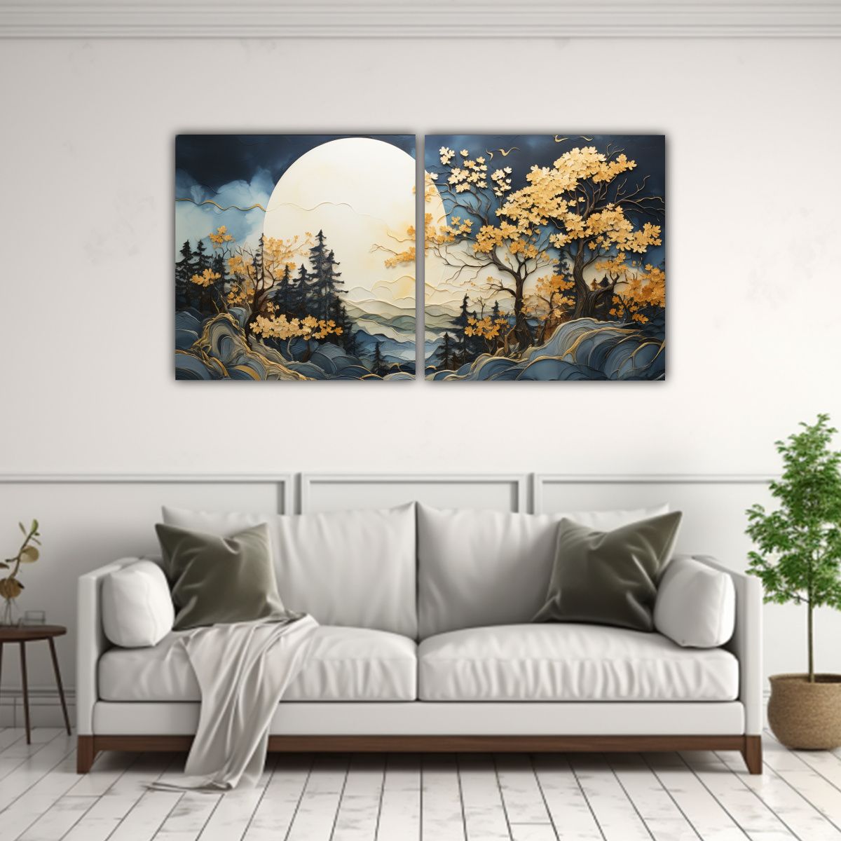 GENERICO - Pinturas Decorativas De Montañas En Tela Estilo 60x30 Cm