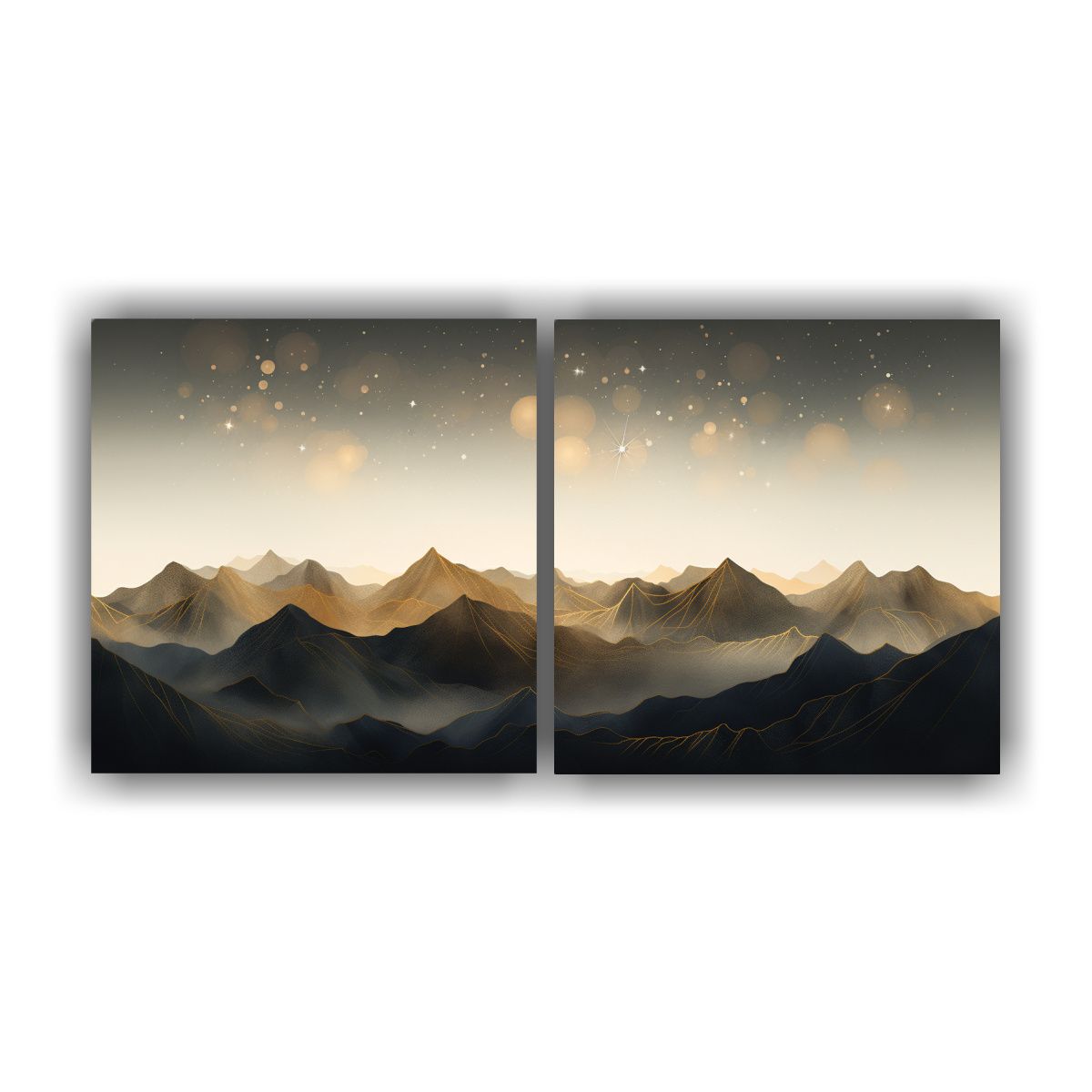 GENERICO - Paisaje Montañoso Con Estilo Elegante Dos 100x50 Cm