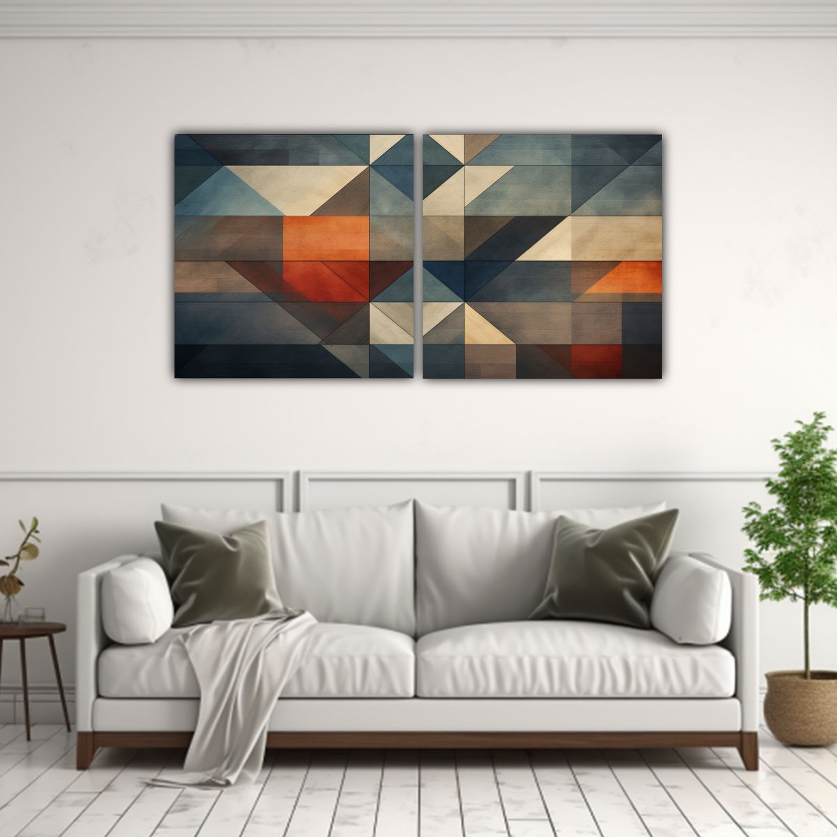 GENERICO - Decoraciones De Arte Geométrico Juego De 2 80x40 Cm