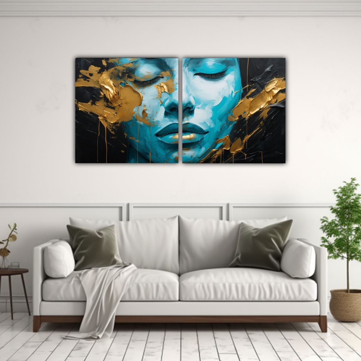 GENERICO - Conjunto 2 Pinturas De Contorno Facial Y 80x40 Cm