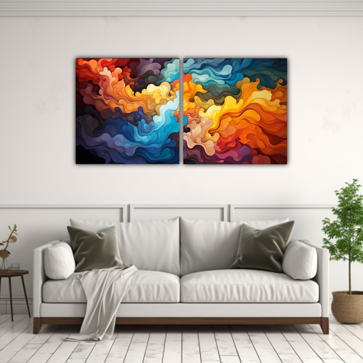 GENERICO - Cuadros Vintage Clásicos De Colores Explosivos 80x40 Cm