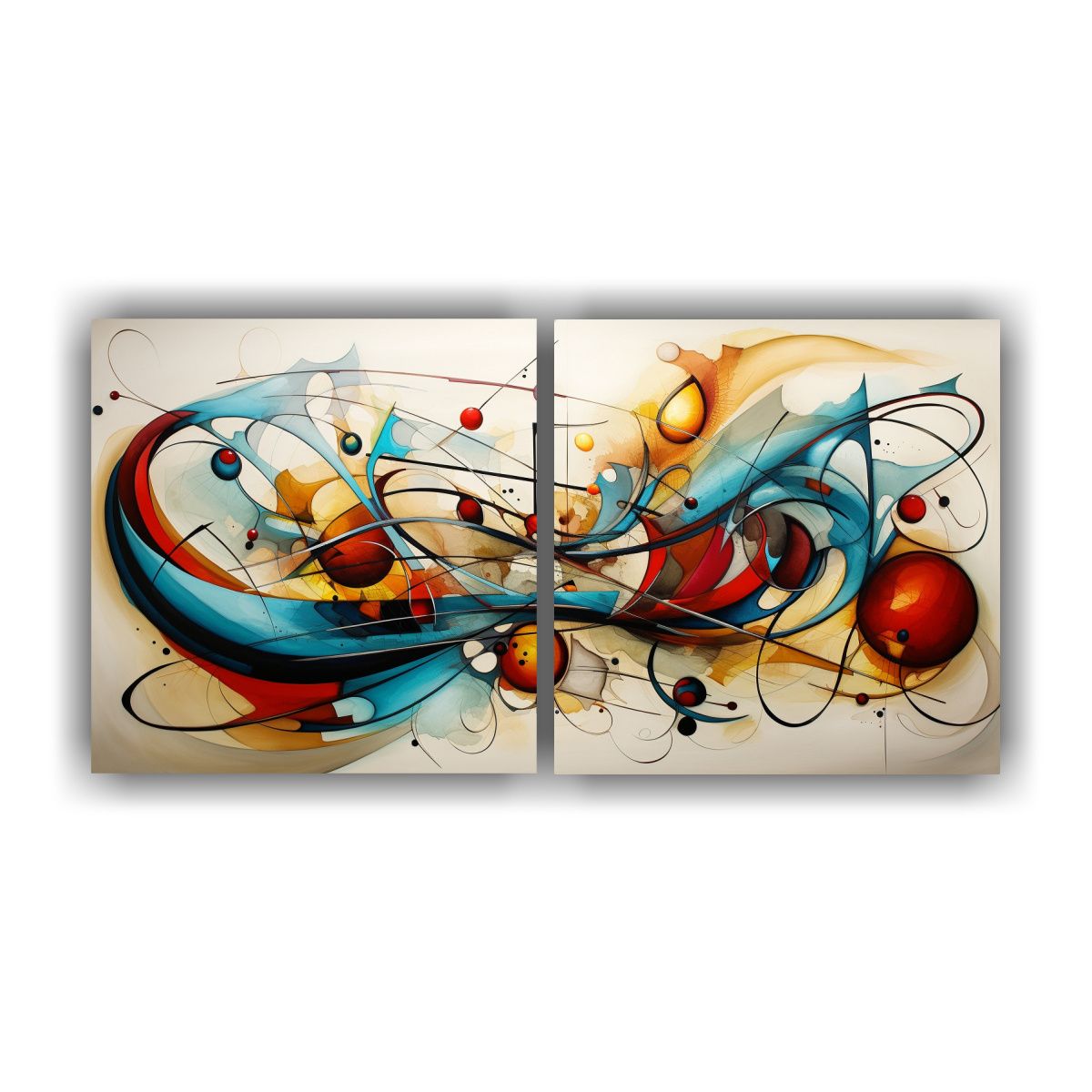 GENERICO - Cuadros Abstractos Para Cuartos Composiciones 60x30 Cm