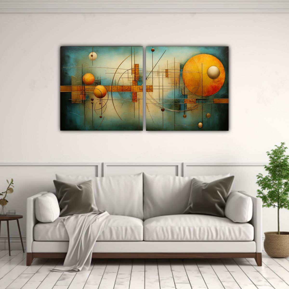 GENERICO - Cuadros Abstractos Con Texturas Armonía 100x50 Cm