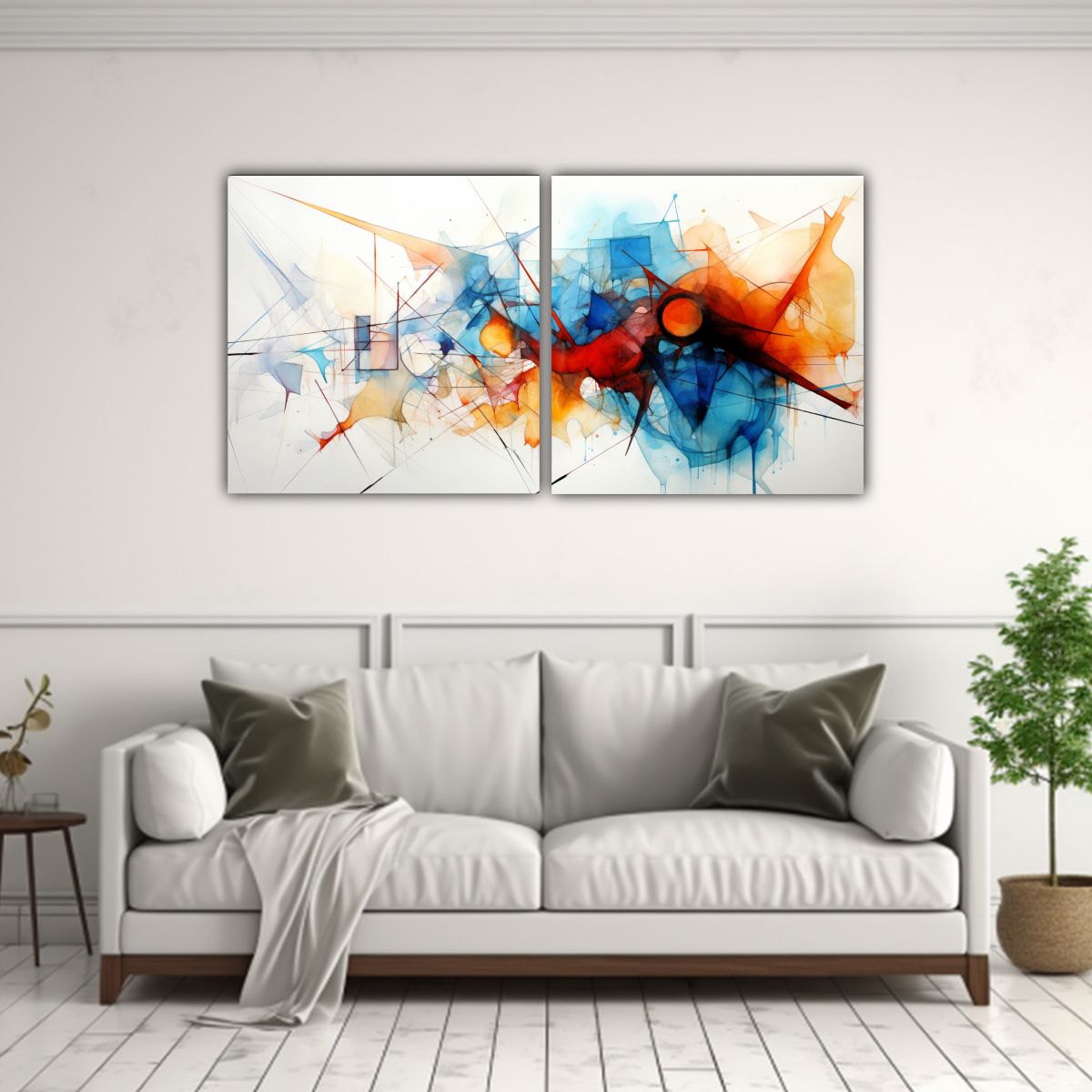 GENERICO - Cuadros Abstractos Con Acuarelas De Alta Calidad 100x50 Cm