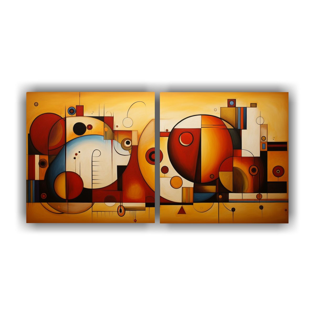 GENERICO - Conjunto 2 Lienzos Tela Estilo Galería 100x50 Cm