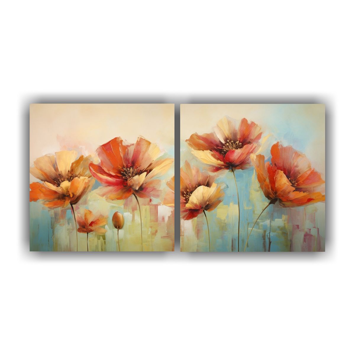 GENERICO - Cuadros De Flores Modernos Y Abstractos En Lienzo 80x40 Cm