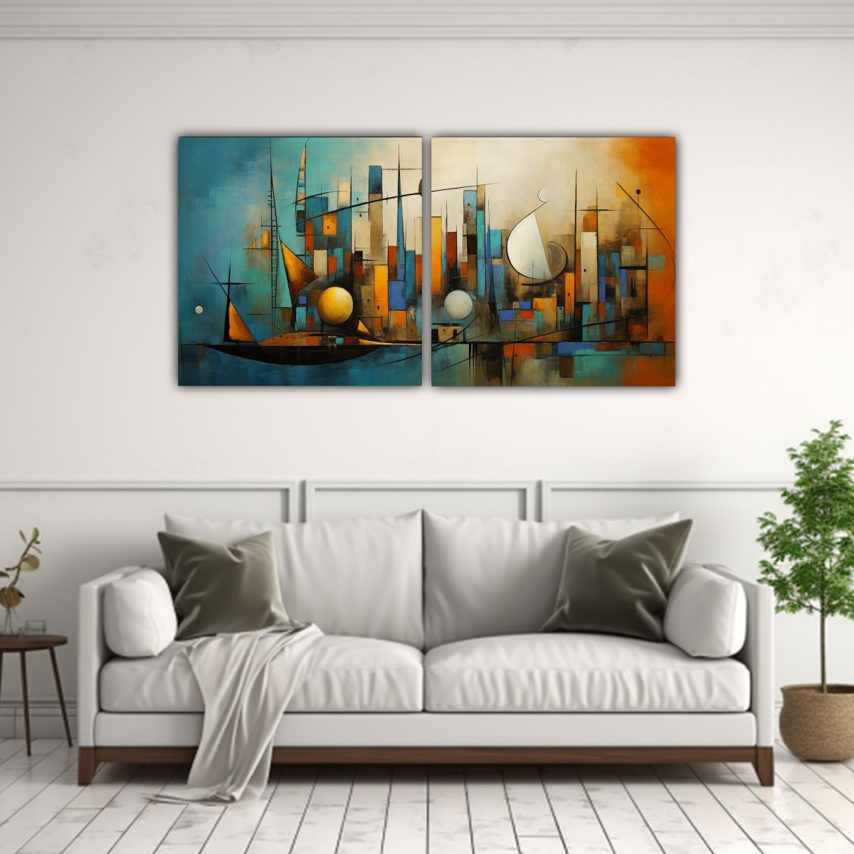 GENERICO - Cuadros Decorativos De Barcos Abstractos 100x50 Cm