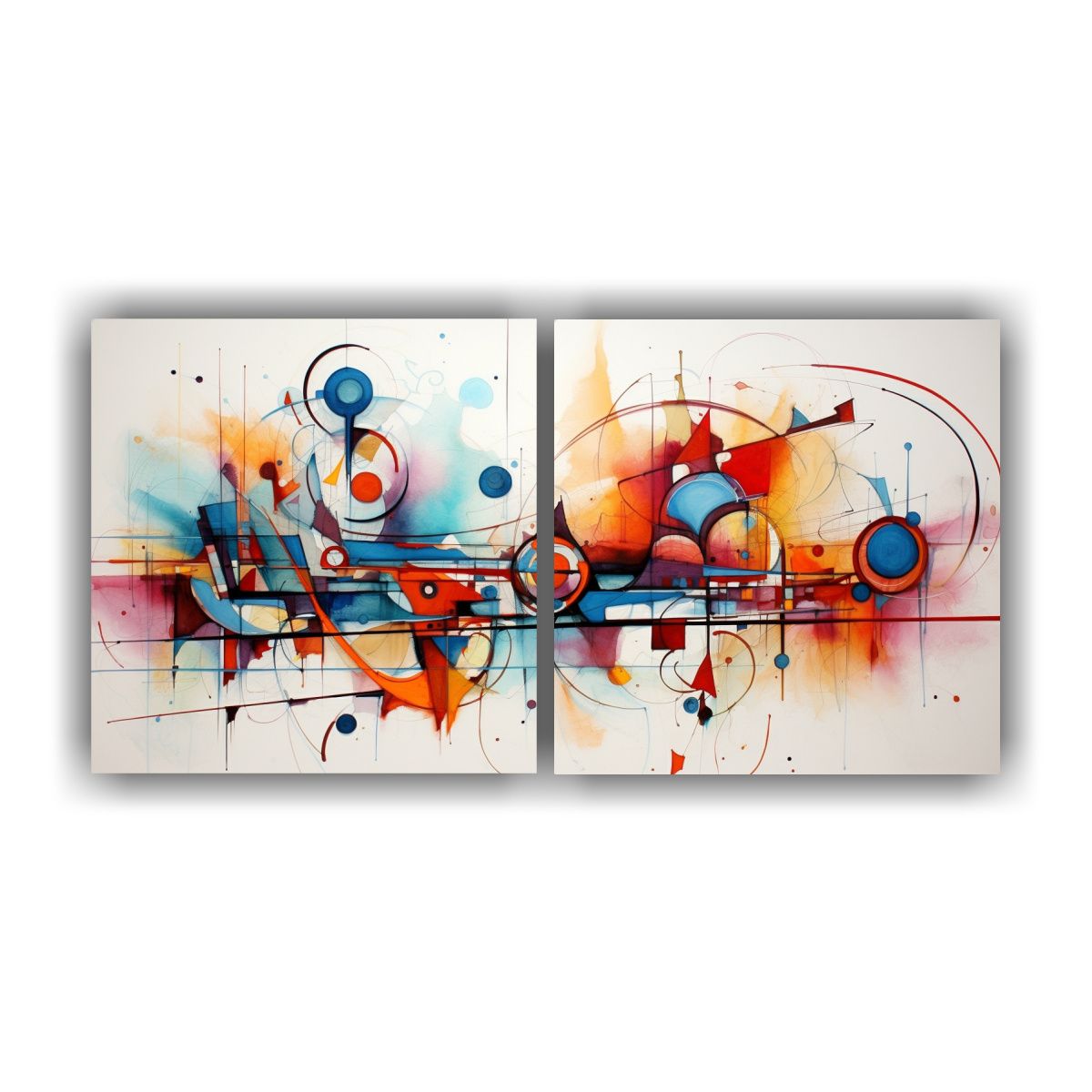 GENERICO - Cuadros Colores Artesanal Set De Cuadros 80x40 Cm