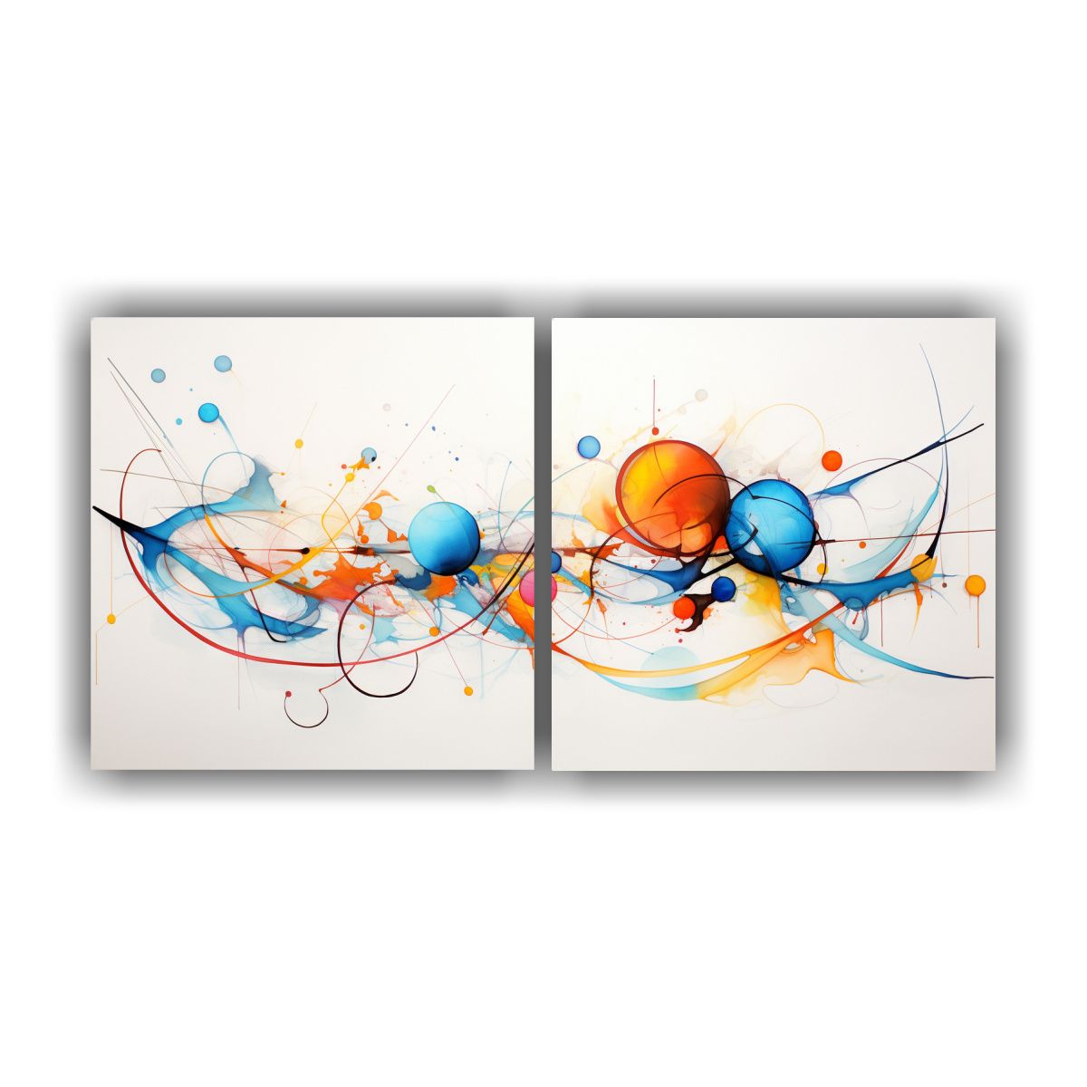 GENERICO - Cuadros Acuarela Abstractos En Bastidor Regalo 100x50 Cm