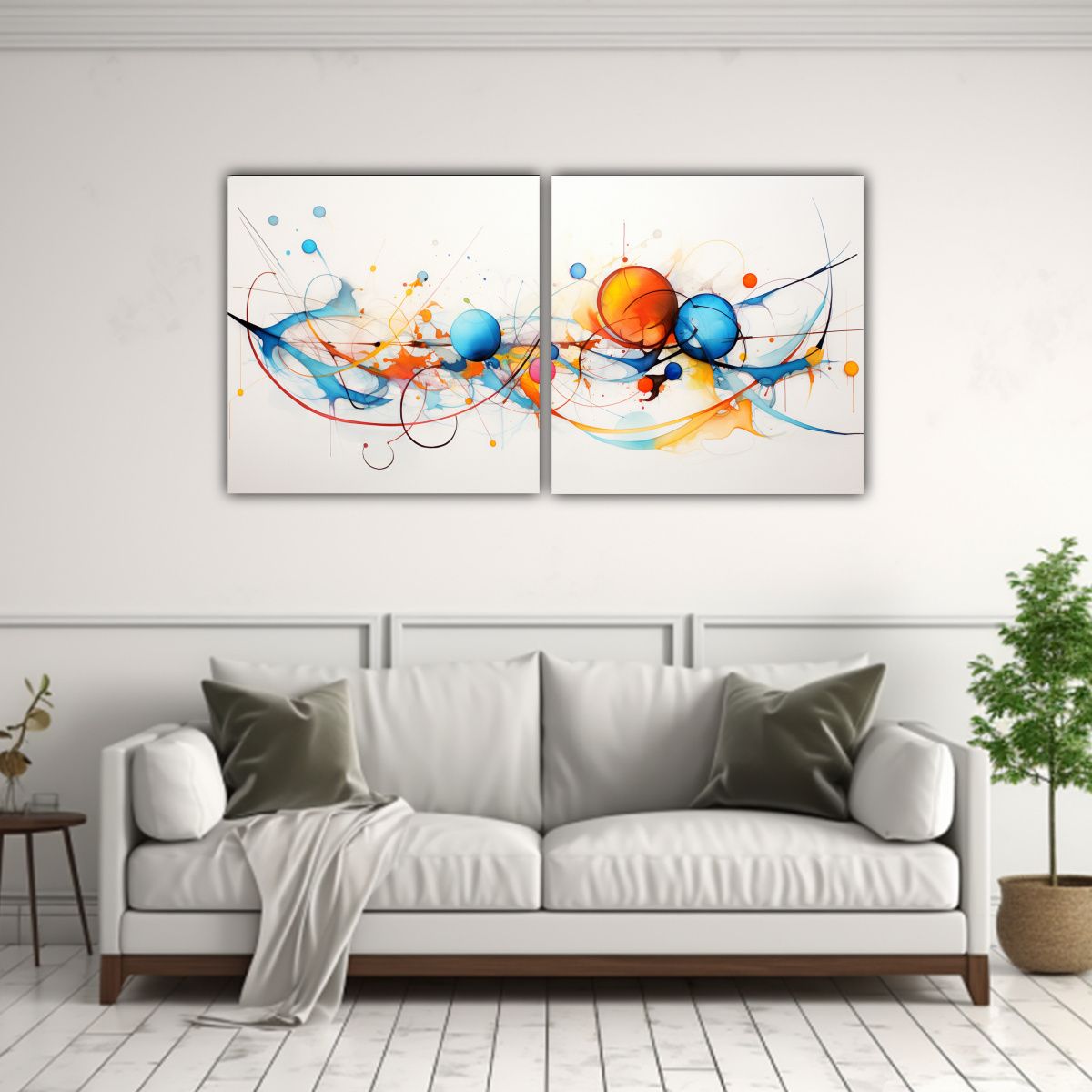 GENERICO - Cuadros Acuarela Abstractos En Bastidor Regalo 100x50 Cm
