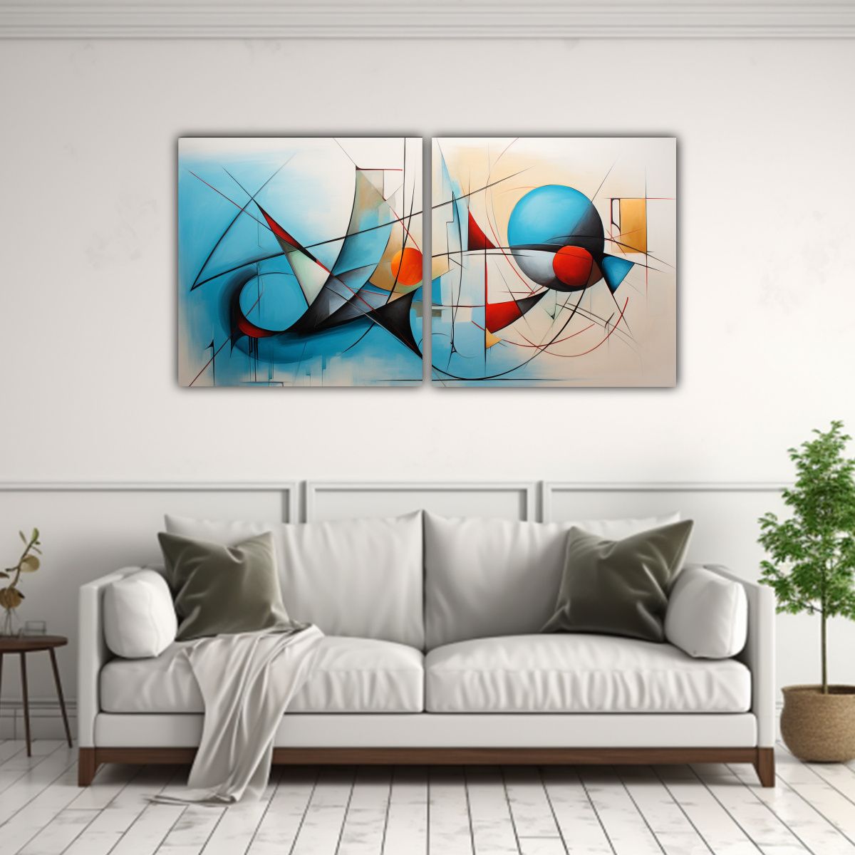 GENERICO - Cuadro Moderno Abstracto Con Finas Líneas En 100x50 Cm