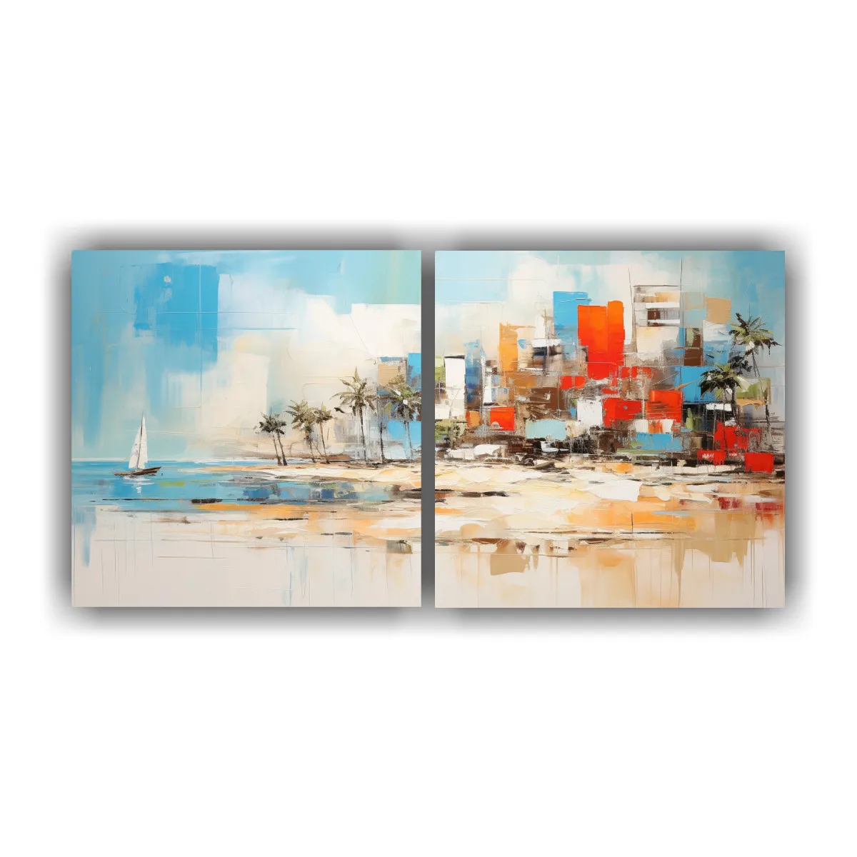 GENERICO - Cuadro Cuadro Armonía Cromática De Playa 60x30 Cm