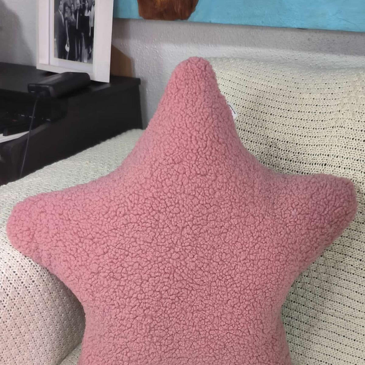 DECORACION CREATIVA - Cojín Infantil  Bebe - Estrella Rosada