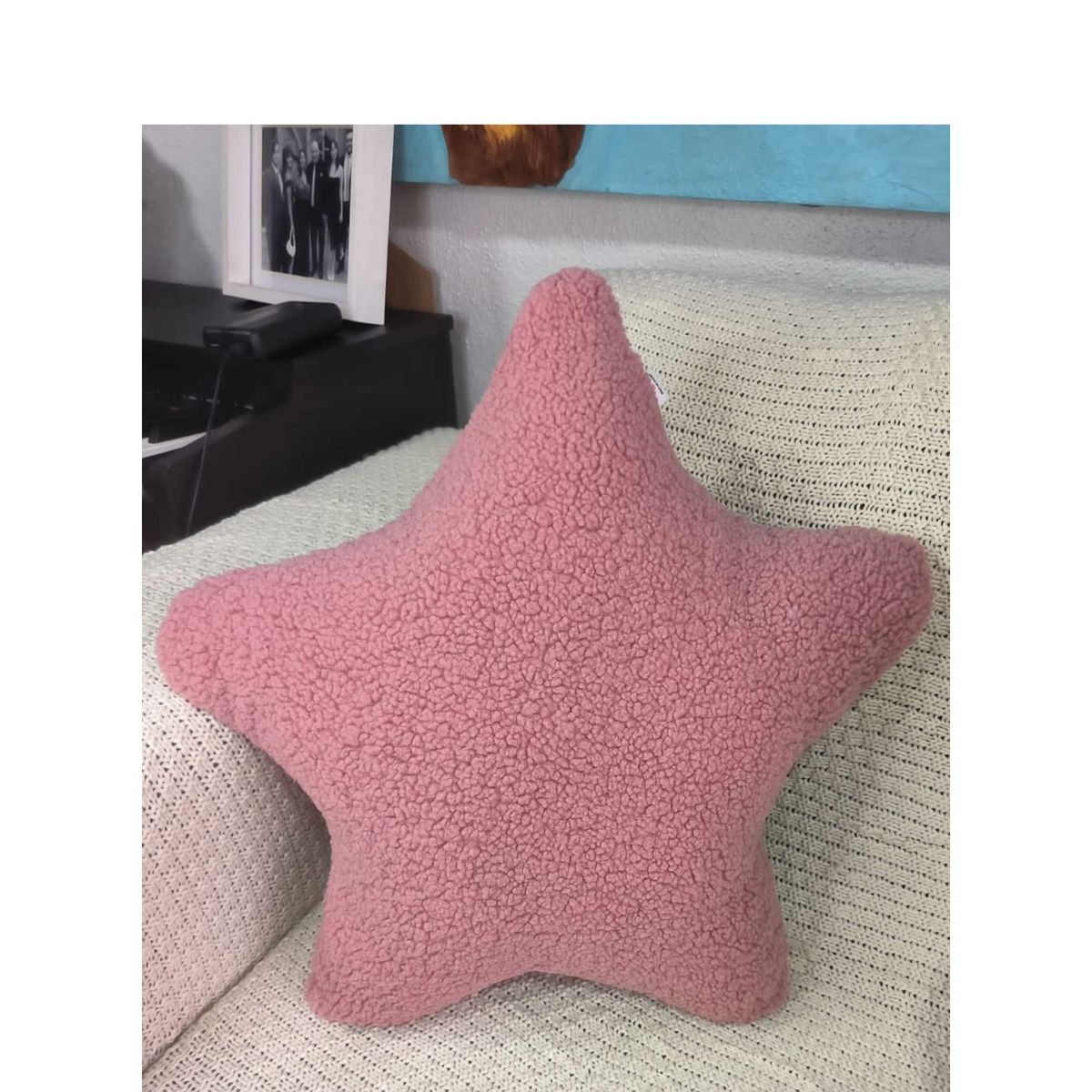 DECORACION CREATIVA - Cojín Infantil  Bebe - Estrella Rosada