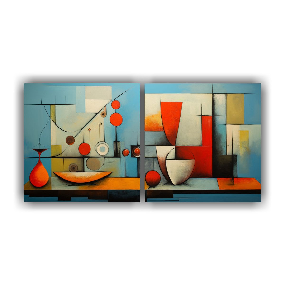 GENERICO - Cuadros De Cuadro Simétrica Para Comedor 100x50 Cm