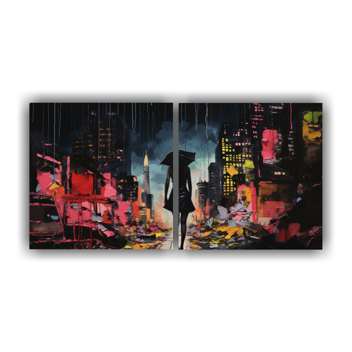 GENERICO - Cuadro Decoración Composición Collage Art Paper 100x50 Cm