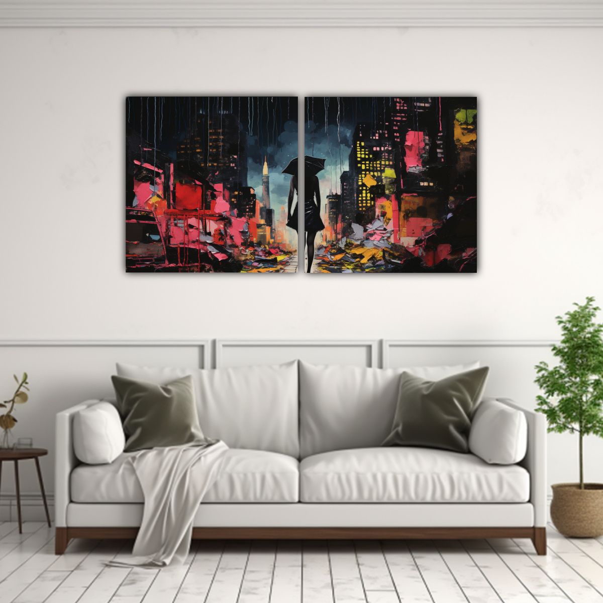 GENERICO - Cuadro Decoración Composición Collage Art Paper 100x50 Cm