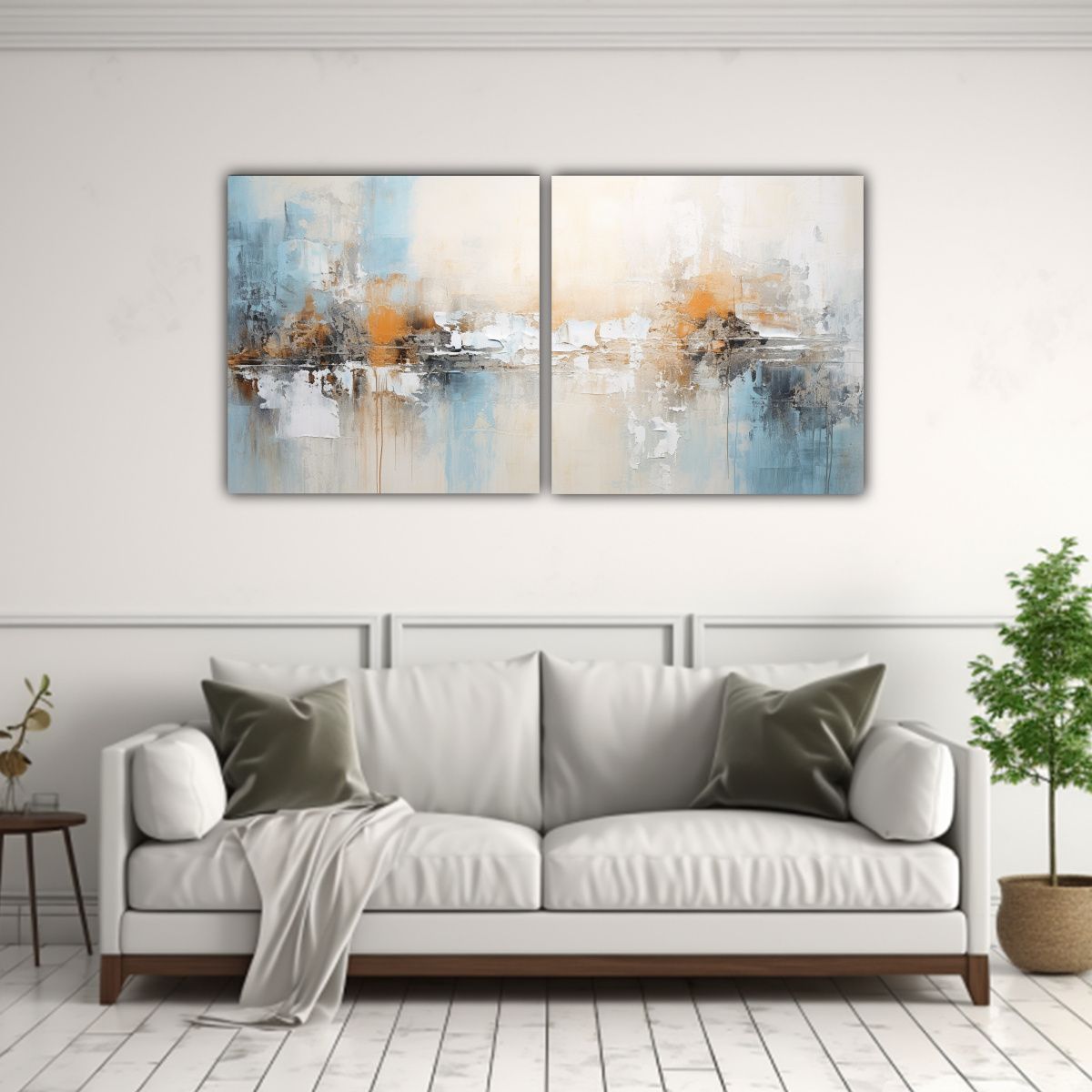 GENERICO - Pinturas Abstractas Con Pinceladas Decorativas En 60x30 Cm