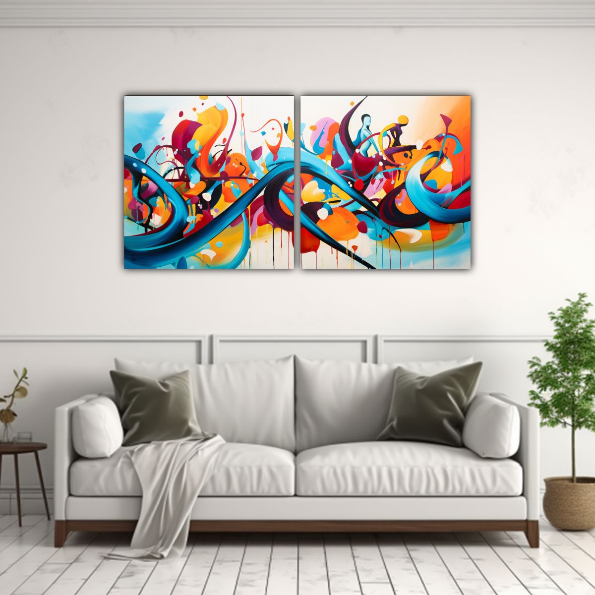 GENERICO - Cuadros Decorativos De Equilibrio Abstracto En 60x30 Cm